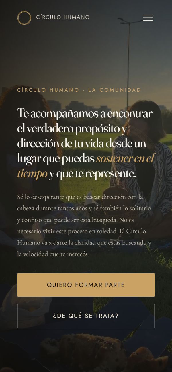 Sitio de Círculo Humano en el celular